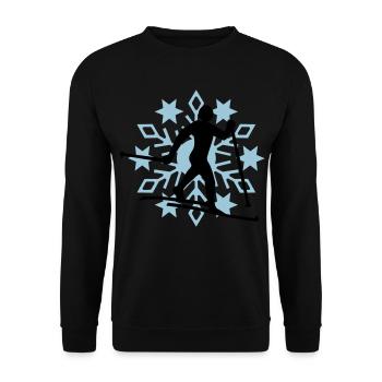 Cross-country snow flake - Unisex Sweatshirt - black - Front - Alina (178cm) & Michal (187cm)