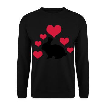 Lapin à 6 cœurs 2 - Sweat-shirt Unisexe - noir - Devant - Alina (178cm) & Michal (187cm)
