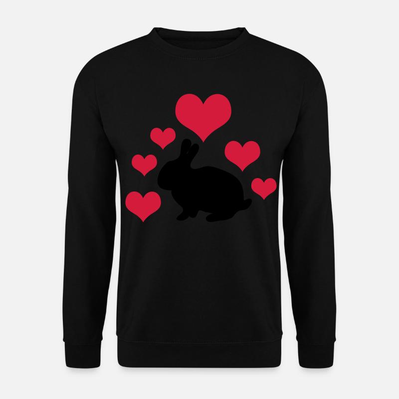 Rabbit with 6 hearts 2 - Unisex Sweatshirt - black