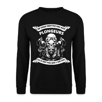 Plongeur a l'air fou - Sweat-shirt Unisexe - noir - Devant - Alina (178cm) & Michal (187cm)