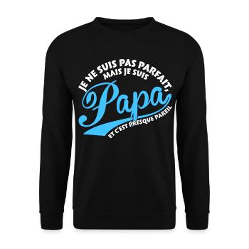 Parfait Papa - Sweat-shirt Unisexe - noir - Devant - Alina (178cm) & Michal (187cm)