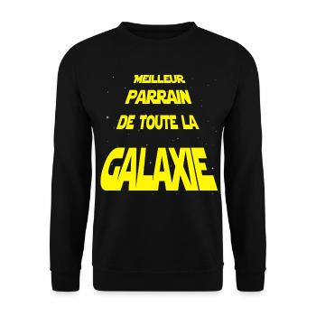 Meilleur Parrain de la galaxie - Sweat-shirt Unisexe - noir - Devant - Alina (178cm) & Michal (187cm)