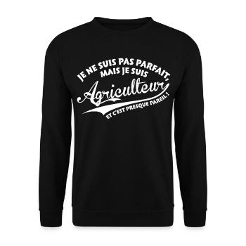 Parfait Agriculteur - Sweat-shirt Unisexe - noir - Devant - Alina (178cm) & Michal (187cm)
