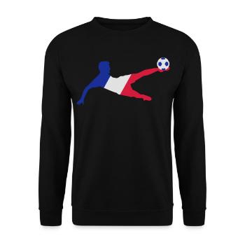 Französicher Fussballer - Unisex Pullover - Schwarz - Vorne - Alina (178cm) & Michal (187cm)