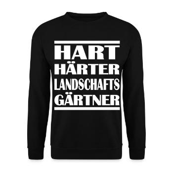 Landschaftsgärtner - Unisex Pullover - Schwarz - Vorne - Alina (178cm) & Michal (187cm)
