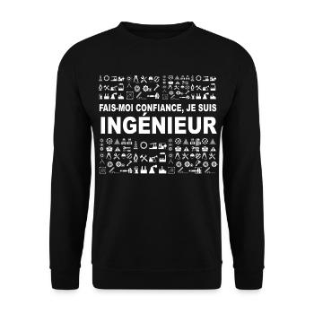 Ingénieur confiance - Sweat-shirt Unisexe - noir - Devant - Alina (178cm) & Michal (187cm)