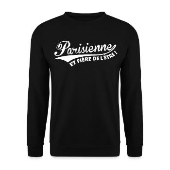 Parisienne et fière de l'être - Sweat-shirt Unisexe - noir - Devant - Alina (178cm) & Michal (187cm)