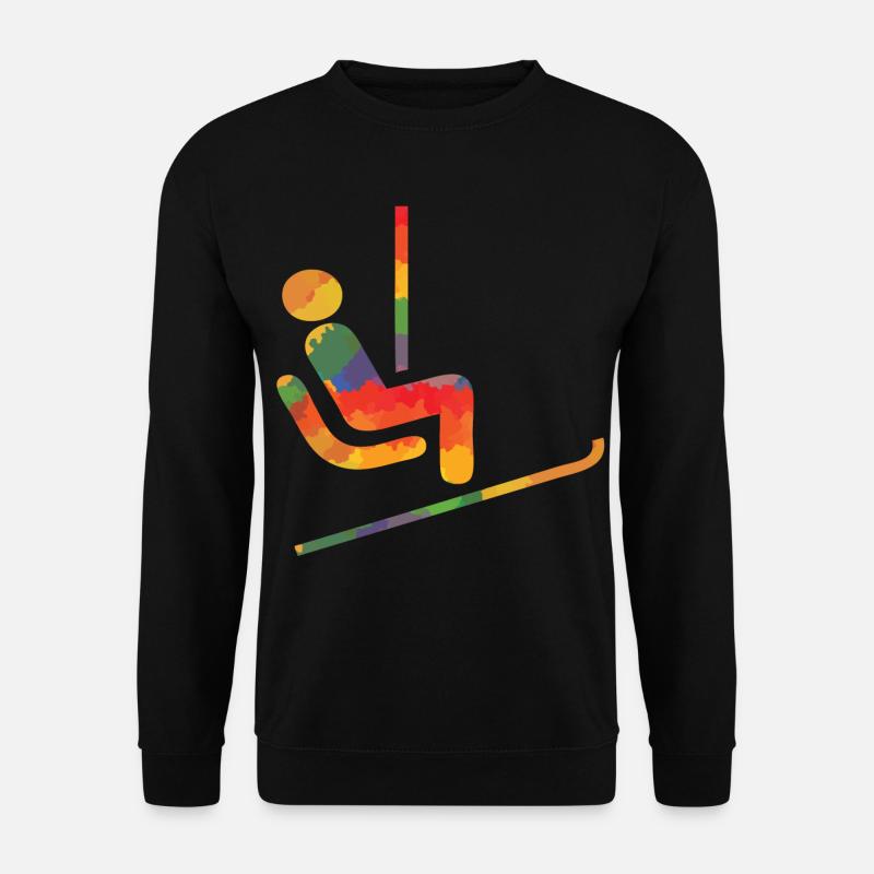 Farbiger Ski Läufer - Unisex Pullover - Schwarz