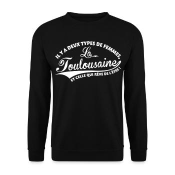 La Femme Toulousaine - Sweat-shirt Unisexe - noir - Devant - Alina (178cm) & Michal (187cm)