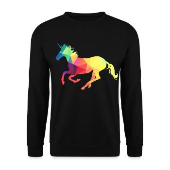 Buntes Einhorn - Unisex Pullover - Schwarz - Vorne - Alina (178cm) & Michal (187cm)