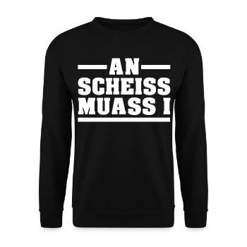 AN SCHEISS MUASS I - Unisex Pullover - Schwarz - Vorne - Alina (178cm) & Michal (187cm)