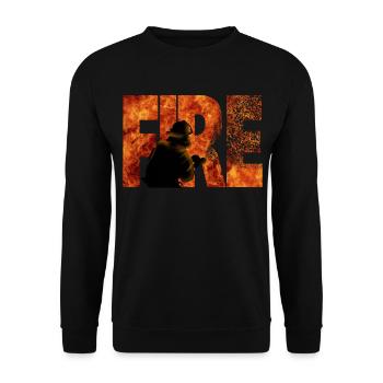 Firefighter - Unisex Sweatshirt - black - Front - Alina (178cm) & Michal (187cm)