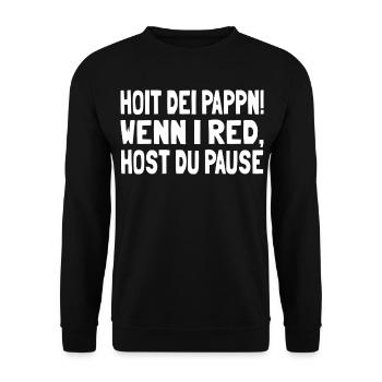 Hoit dei Pappn - Unisex Pullover - Schwarz - Vorne - Alina (178cm) & Michal (187cm)