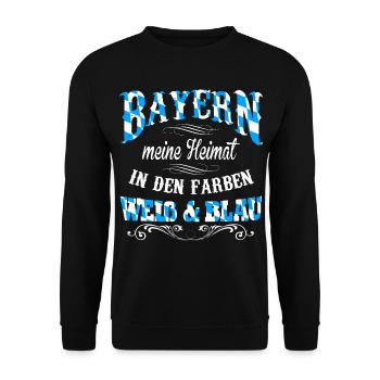 Bayern - Meine Heimat - Unisex Pullover - Schwarz - Vorne - Alina (178cm) & Michal (187cm)