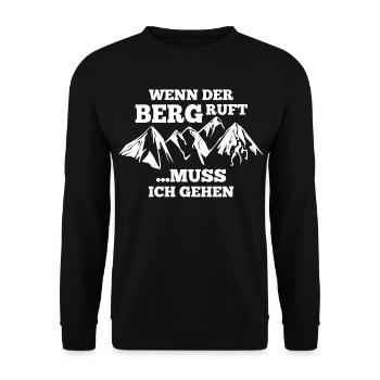 Wenn der Berg ruft... - Unisex Pullover - Schwarz - Vorne - Alina (178cm) & Michal (187cm)