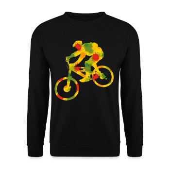 Bunter Biker - Unisex Pullover - Schwarz - Vorne - Alina (178cm) & Michal (187cm)