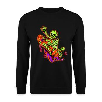 Skelett Skate Neon Power - Unisex Pullover - Schwarz - Vorne - Alina (178cm) & Michal (187cm)
