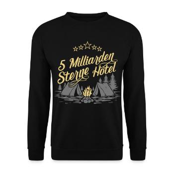 5 Milliarden Sterne Hotel - Unisex Pullover - Schwarz - Vorne - Alina (178cm) & Michal (187cm)