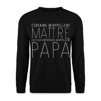Maître Papa - Sweat-shirt Unisexe - noir - Devant - Alina (178cm) & Michal (187cm)