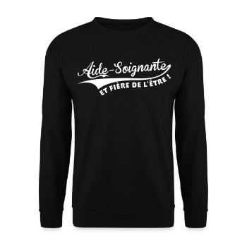 Aide-Soignante et fière de l'être ! - Sweat-shirt Unisexe - noir - Devant - Alina (178cm) & Michal (187cm)