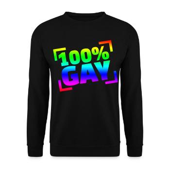 100 Gay / CSD - Unisex Pullover - Schwarz - Vorne - Alina (178cm) & Michal (187cm)