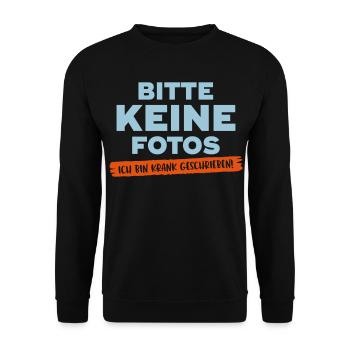 Festival / Urlaub Fotos Krank schreiben - Unisex Pullover - Schwarz - Vorne - Alina (178cm) & Michal (187cm)