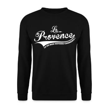 La Provence, là où mon histoire commence ! - Sweat-shirt Unisexe - noir - Devant - Alina (178cm) & Michal (187cm)