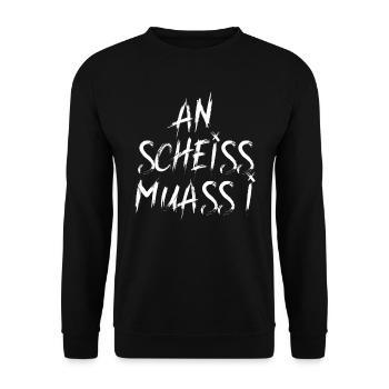 AN SCHEISS MUASS I - Unisex Pullover - Schwarz - Vorne - Alina (178cm) & Michal (187cm)