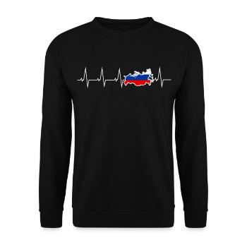 J’aime la Russie - battement de coeur - Sweat-shirt Unisexe - noir - Devant - Alina (178cm) & Michal (187cm)