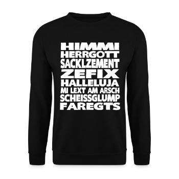 HIMMI HERRGOTT - Unisex Pullover - Schwarz - Vorne - Alina (178cm) & Michal (187cm)