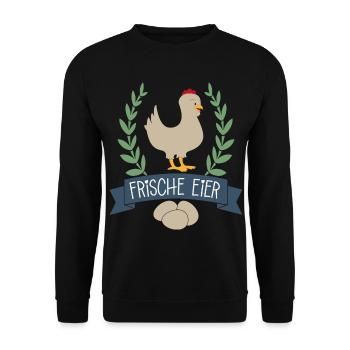 Frische Eier - Unisex Pullover - Schwarz - Vorne - Alina (178cm) & Michal (187cm)