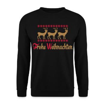 Weihnachten - Unisex Pullover - Schwarz - Vorne - Alina (178cm) & Michal (187cm)