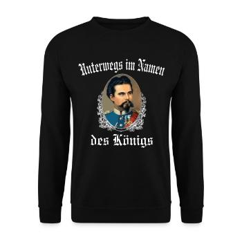 UNTERWEGS IM NAMEN DES... - Unisex Pullover - Schwarz - Vorne - Alina (178cm) & Michal (187cm)