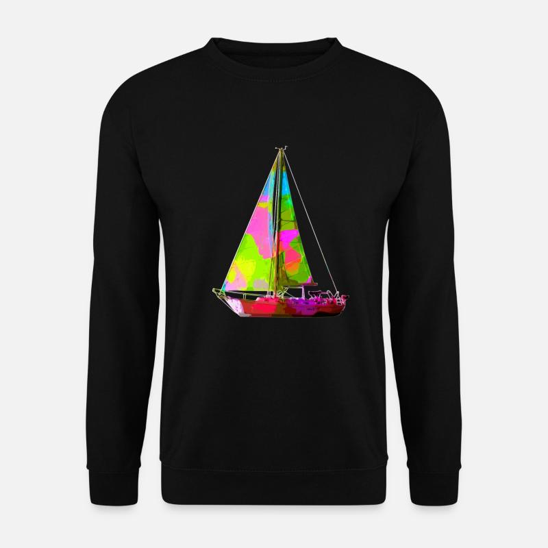 Buntes Segelboot - Unisex Pullover - Schwarz