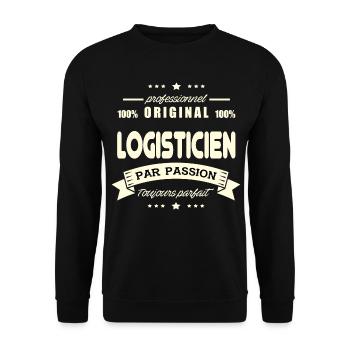 Logisticien Original - Sweat-shirt Unisexe - noir - Devant - Alina (178cm) & Michal (187cm)