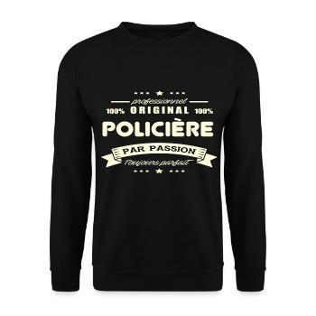Policière Original - Sweat-shirt Unisexe - noir - Devant - Alina (178cm) & Michal (187cm)