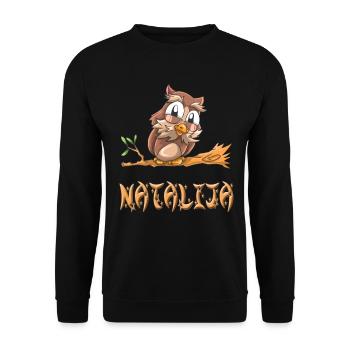 Owl Natalija - Unisex Sweatshirt - black - Front - Alina (178cm) & Michal (187cm)