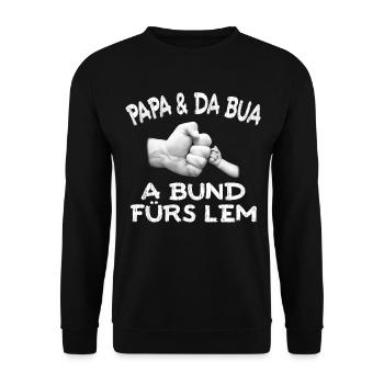 PAPA & DA BUA - A BUND FÜRS LEM - Unisex Pullover - Schwarz - Vorne - Alina (178cm) & Michal (187cm)