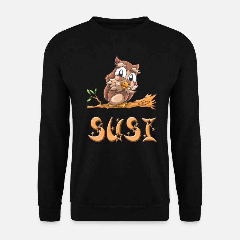 Eule Susi - Unisex Pullover - Schwarz