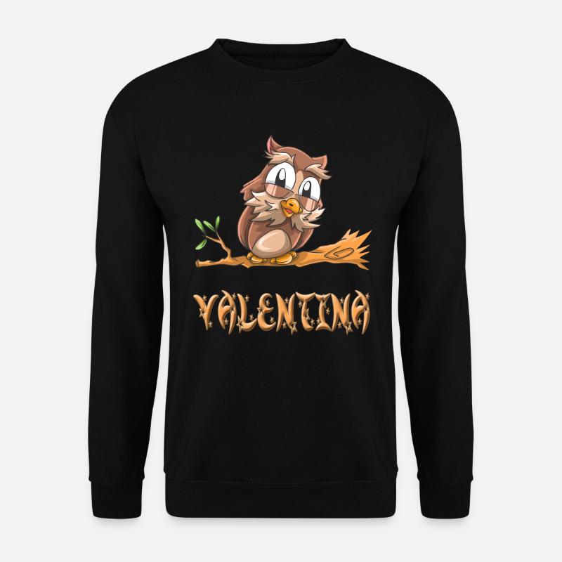 Eule Valentina - Unisex Pullover - Schwarz