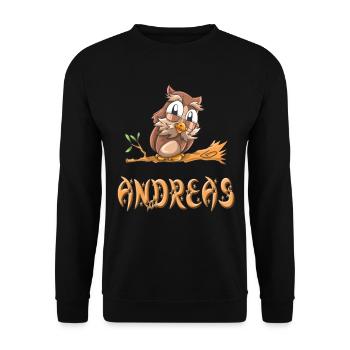 Owl Andreas - Unisex Sweatshirt - black - Front - Alina (178cm) & Michal (187cm)
