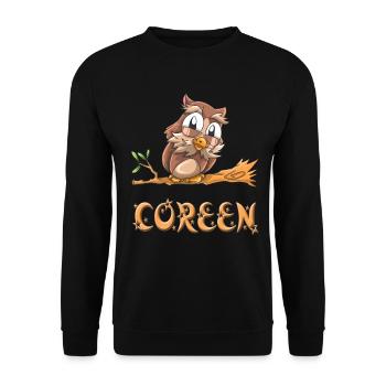 Eule Coreen - Sweat-shirt Unisexe - noir - Devant - Alina (178cm) & Michal (187cm)