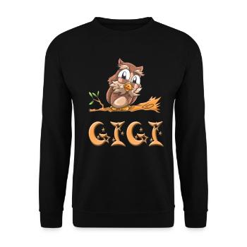Owl Gigi - Unisex Sweatshirt - black - Front - Alina (178cm) & Michal (187cm)