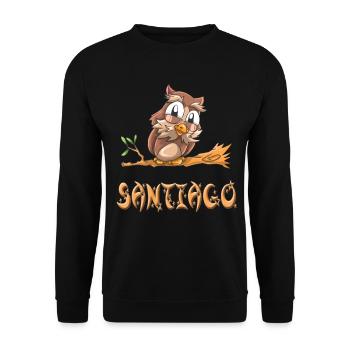 Owl Santiago - Unisex Sweatshirt - black - Front - Alina (178cm) & Michal (187cm)