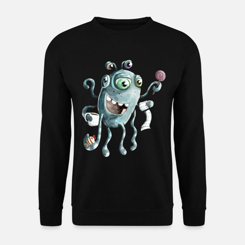 Lustiges Monster der Tiefsee - Unisex Pullover - Schwarz