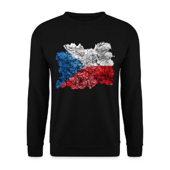 Tschechien Vintage Flagge - Unisex Pullover - Schwarz - Vorne - Alina (178cm) & Michal (187cm)
