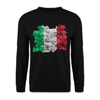 Italien Vintage Flagge - Unisex Pullover - Schwarz - Vorne - Alina (178cm) & Michal (187cm)