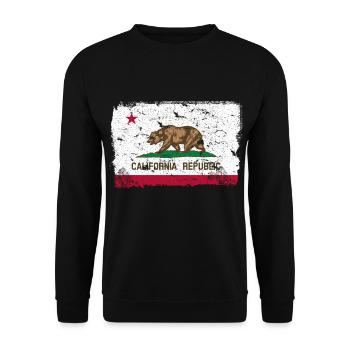 Californie Drapeau Vintage - Sweat-shirt Unisexe - noir - Devant - Alina (178cm) & Michal (187cm)
