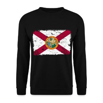 Florida Vintage Flagge - Unisex Pullover - Schwarz - Vorne - Alina (178cm) & Michal (187cm)