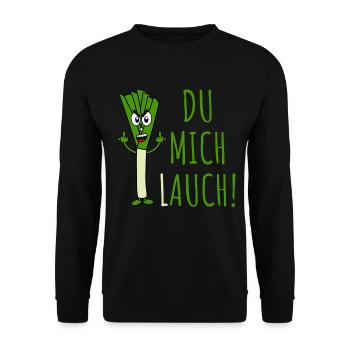 Leek with saying you leek me in green - Unisex Sweatshirt - black - Front - Alina (178cm) & Michal (187cm)